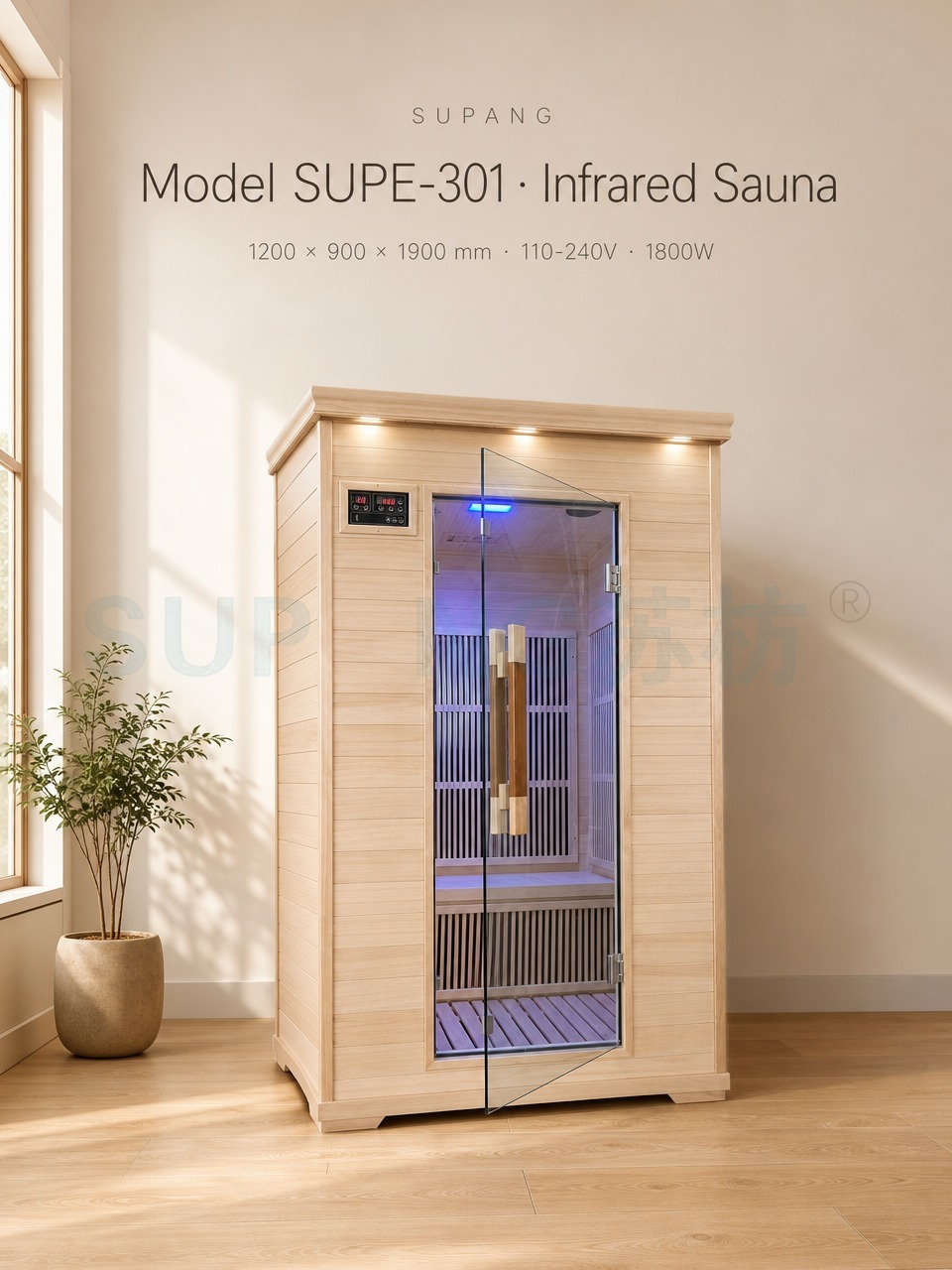 SUPANG single person infrared sauna hero
