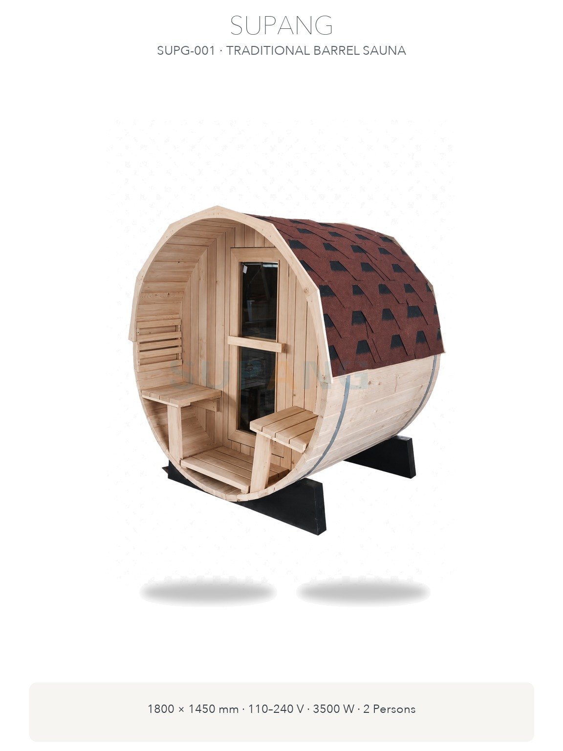 SUPANG single person barrel sauna hero